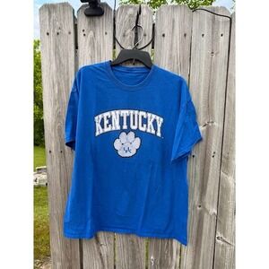 Kentucky Wildcats NCAA T-Shirt Royal Blue Embroidered Paw Print Logo Mens XL